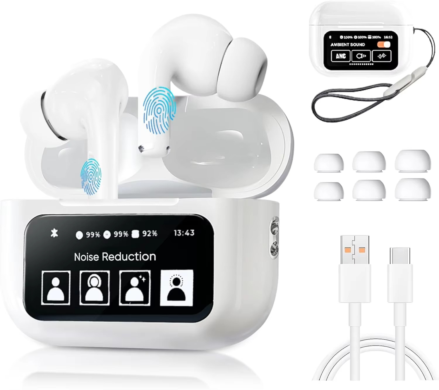 SonicPulse A9Pro™ - Auricolari Bluetooth Touch con Schermo LED Smart